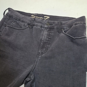 Seven 7 Womens‎ Jeans Black Distressed Tummyless High Rise Skinny